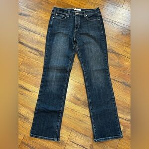 Levi's Dark Denim Straight Leg Jeans with Copper Button, Women’s 12 Medium